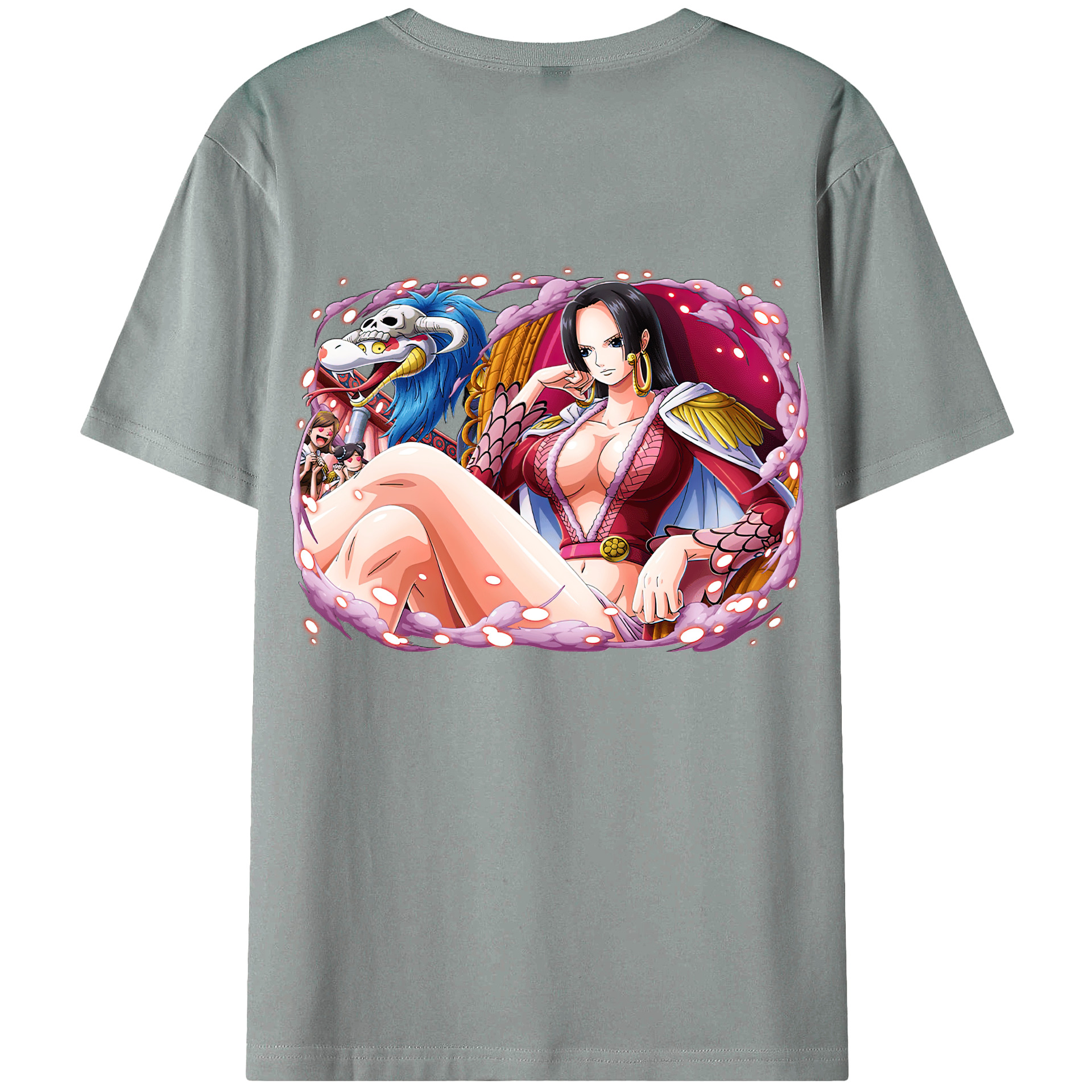 ワンピース ボア・ハンコック ONE PIECE Boa·Hancock 綿100％ メンズ半袖Tシャツ（バックプリント） 通気性